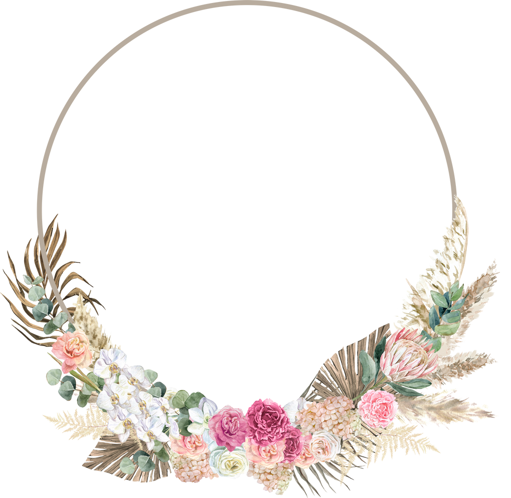 Watercolor boho wreath